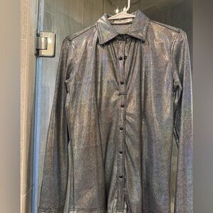 Ranch Dress’n Shimmering Metallic Button-Up performance rodeo Shirt